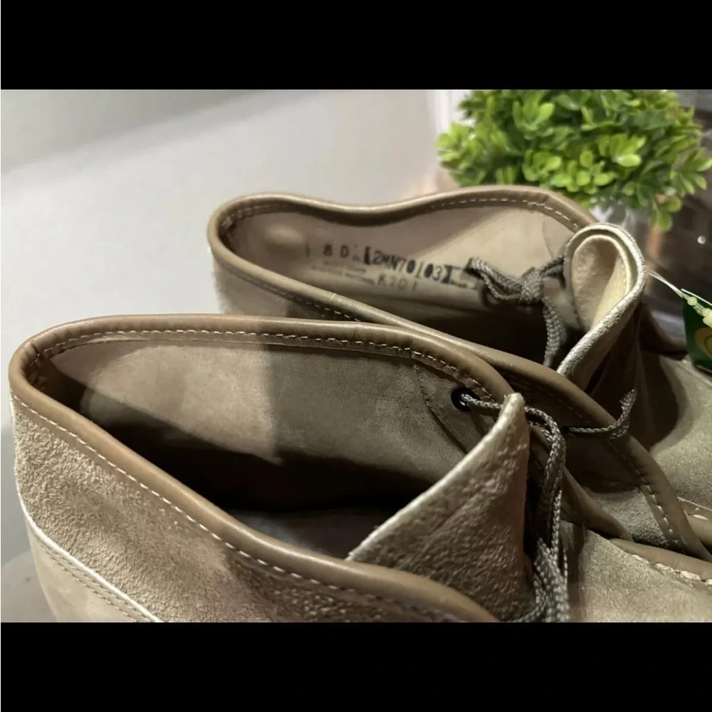 Vintage NOS 1960s Knapp Shoes Cushioned Comfort Tan Suede ANSI Work Boot Men 8 D